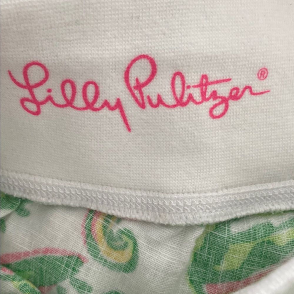 Lilly Pulitzer Beach Pants size Medium, Green and White Flare Pants - Picture 8 of 8